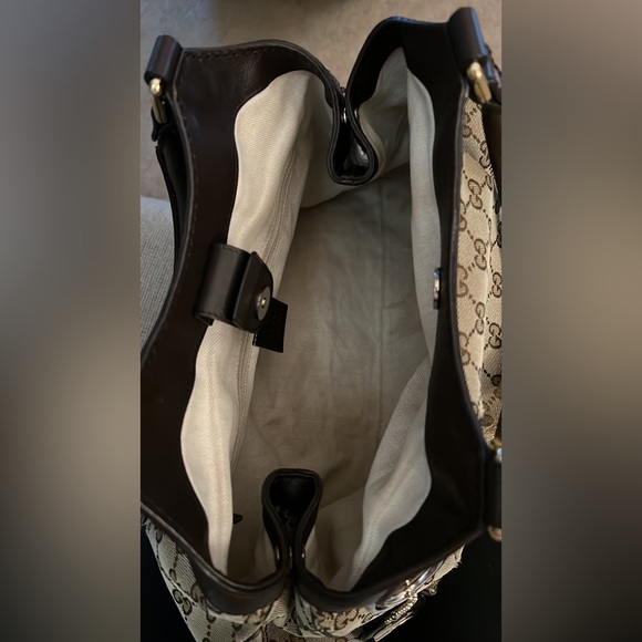 Gucci medium Sukey canvas leather tote bag authentic neutral brown tan - Picture 16 of 16